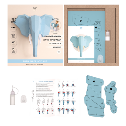 ELEFANT 3D DIN HÂRTIE