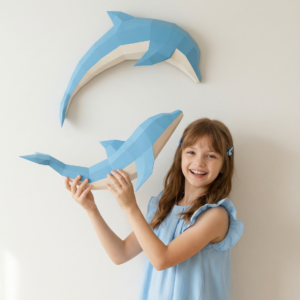 Delfini 3D din Hârtie